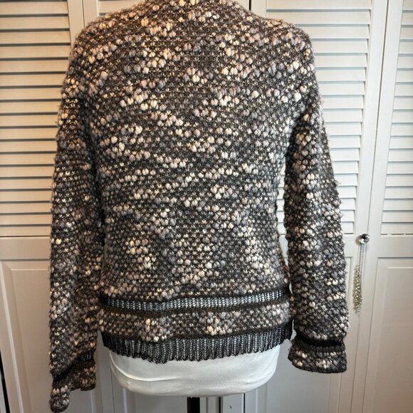 DIKTONS BARCELONA WOMENS MEDIUM MERINO WOOL ALPACA OPEN FRONT CARDIGAN - Picture 3 of 9